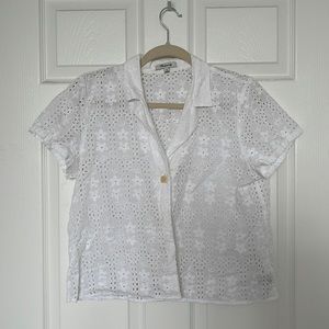 Madewell eyelet button up blouse
